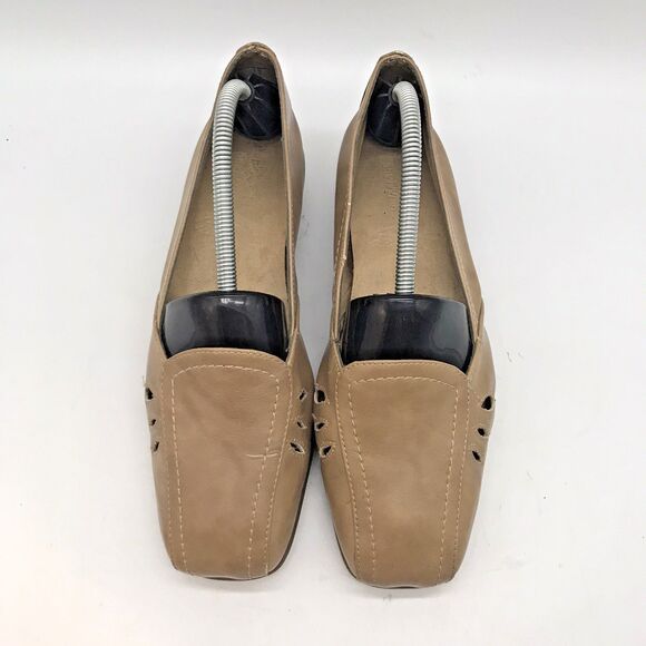 Aerosoles Medieval Tan Wedge Women’s 7M Faux Leather Square Toe  Comfort Shoes - Picture 6 of 10